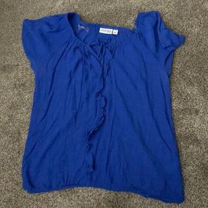 St Johns Bay Blouse Sz Lg Blue 💙